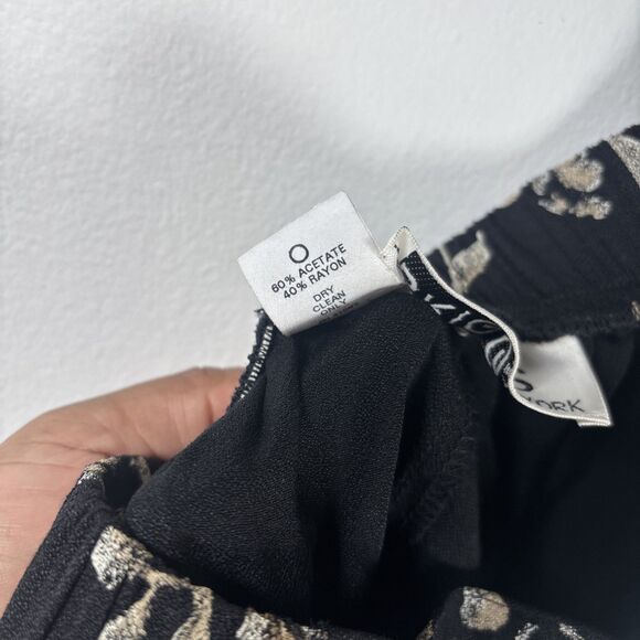 VTG Briggs New York Floral Midi Skirt Y2K Elastic Waist Black Cottagecore sz 14 - Picture 6 of 14